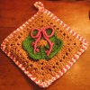 Candy Cane and Gingerbread Potholder