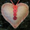 Sweet Burlap Heart Ornament