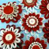 Chenille Button Flower Ornaments
