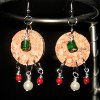 Bead and Cork Christmas Earrings