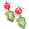 Leaf Charm Holly Earrings