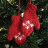 Mini Knitted Mittens Ornament