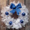 Ruffled Organza Snow Wreath