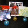 Reused Glitter Ornament Card Holders