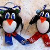 Skiing Penguin Ornaments