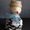 Felt Pine Cone Snowman Ornament
