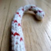Knitted Candy Cane Ornament