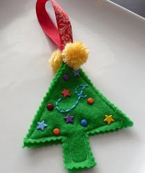 Monogrammed Felt Christmas Tree Ornament
