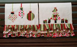 Colorful Retro Christmas Dishtowel