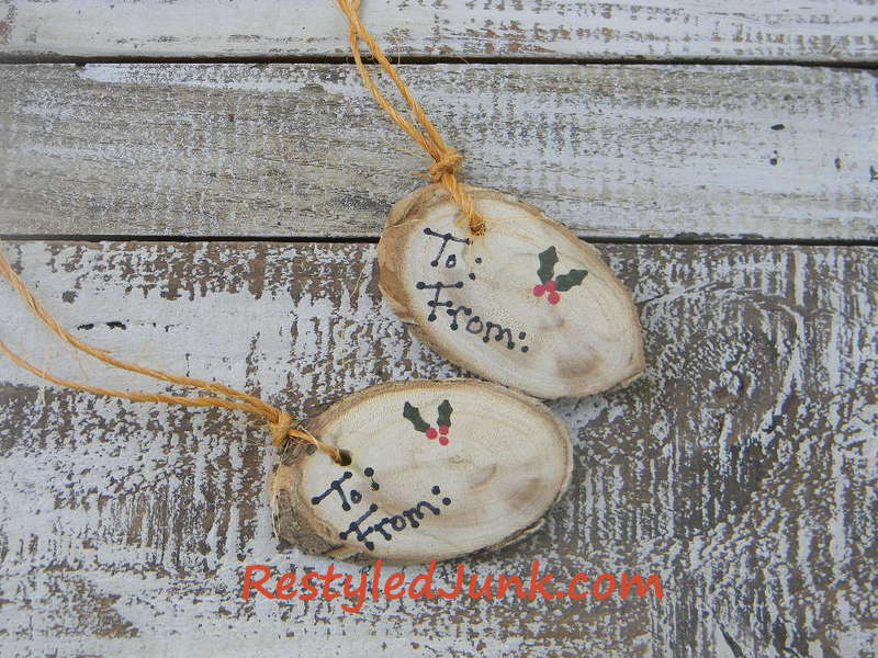 Log Slice Gift Tag