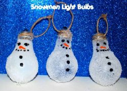 Snowman Light Bulb Ornament