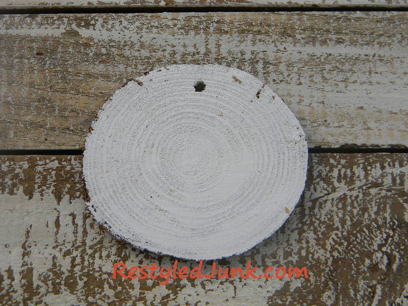 Log Slice Snowman Ornament