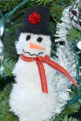 Pom Pom Snow Man Ornament