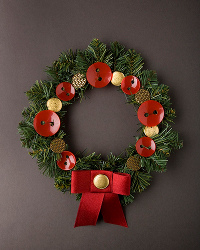 Red and Gold Holiday Wreath