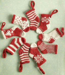 Knitted Mini Christmas Stockings